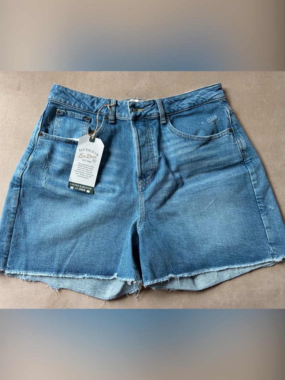 Vintage Blue Denim High-Rise Cutoff Shorts